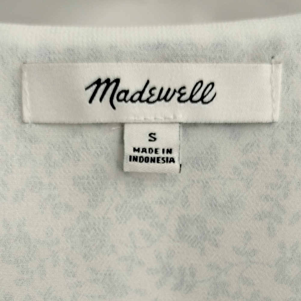 Madewell Top Georgette Ruffle Sleeve‎ Peplum American Floral Blouse - Picture 3 of 10